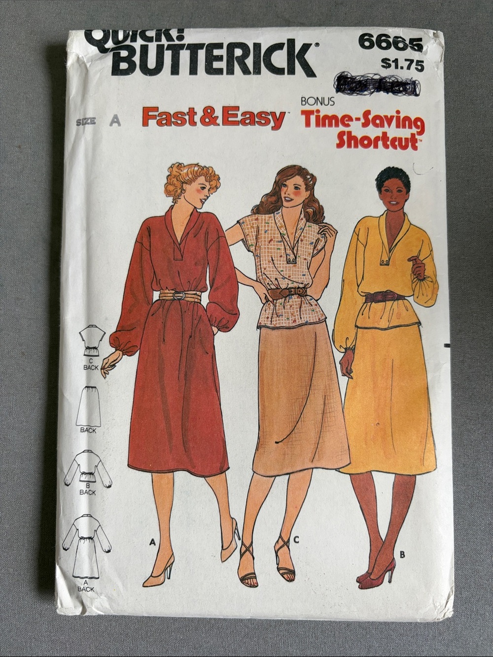 Butterick UNCUT sewing pattern 6665 size 8-10-12